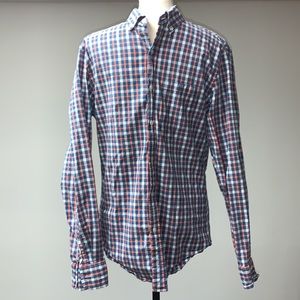 J. Crew Mercantile Flex Plaid Button Front Shirt Medium